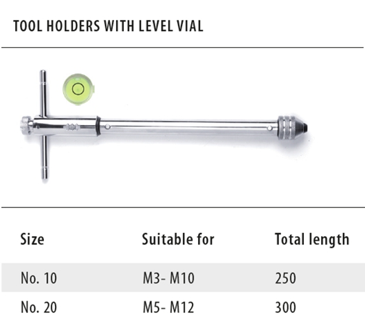 Reversible Ratchet Tap Wrench with Level Vial, Short and Long